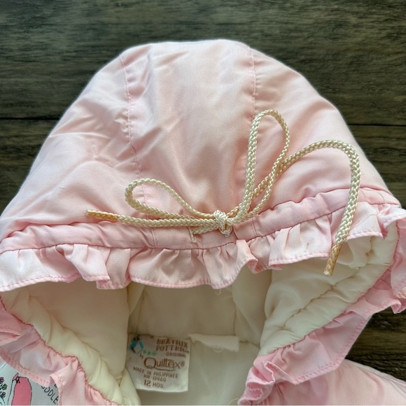 Vintage Baby Girl 12 months Quiltex Beatrix Potter Pink Jacket Coat Peter Rabbit - Picture 6 of 9